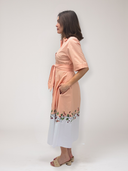 The Kosem Dress in Peach White