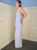 The Harbour Halter Top in Navy Stripe