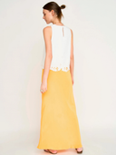 Charleston Tank in White Embroidered Deco