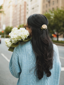 Hydrangea Claw Hair Clip in White