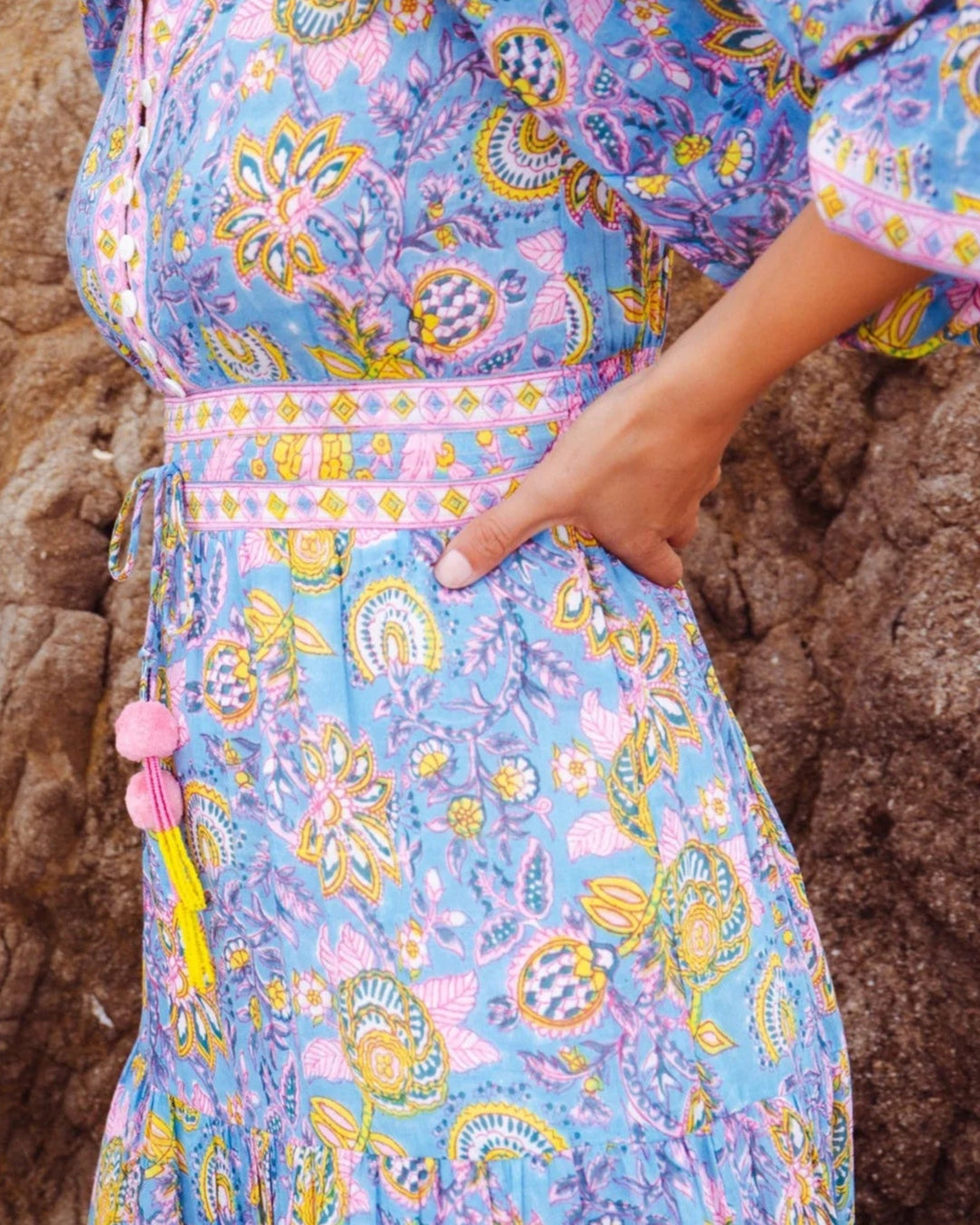 Clover Maxi in Blue Yellow Print