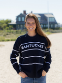Nantucket Striped Sweater in Navy & White