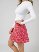 The Yara Quilted Mini Skirt in Jaipur Ruby