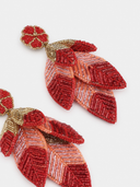Leaf Earrings in Multi Coral