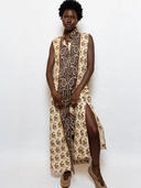 Sleeveless Marrakech Kaftan in Chocolate/Honey Paisley