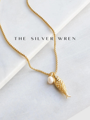 Pearl Gold Fish Pendant Necklace