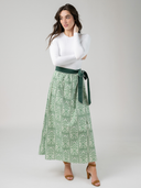 The Sullivan Skirt | Green Mughal Block