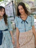 The Louisa Top | Blue Mughal Block