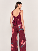Gigi Knotted Crop Top in Burgundy