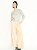 Klosters Pointelle Knit Half Zip in Feather