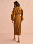 Avery Midi Dress in Solid Cinnamon