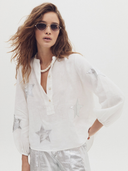 Wish Upon a Star Shirt in Off White with Silver