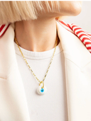 Evil Eye Glass Pendant in White