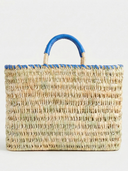 Shukran Large Basket with Blue Leather Trim