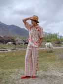 Fig Blouse in Gingham/Poppy Flower Embroidery