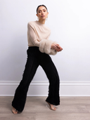 Samara Removable Fur Cuff Wool Sweater in Tan