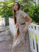 The Elle Maxi Dress | Brown Mughal Block