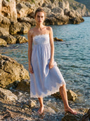 Kacey Strapless Dress in Blue Stripe