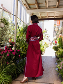 Marrakech Kaftan in Burgundy/Foxglove Embroidery