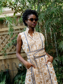 Sleeveless Marrakech Kaftan in Chino/Navy Vintage Lily