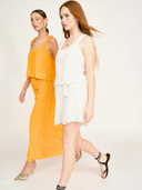 Charleston Tank in White Embroidered Deco