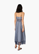 Janaya Chiffon Maxi Dress in Blue Gingham