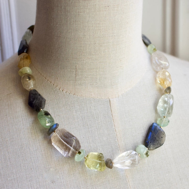 Labradorite/Citrine/Florite Statement Necklace