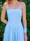 Drifter Dress in Blue Polka Dot