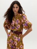 Culotte Linen Pants in Marly Print