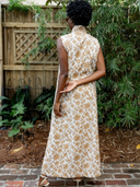 Sleeveless Marrakech Kaftan in Chino/Navy Vintage Lily