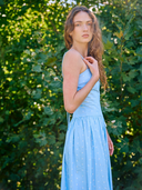 Drifter Dress in Blue Polka Dot