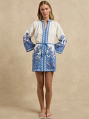 Lumi Dress in Brocade Azul