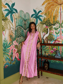 Sleeveless Marrakech Kaftan in Bubble/Gold Embroidery