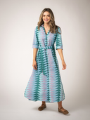 The Eloise Dress | Periwinkle Bagru Triangle