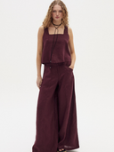 Vincent Linen Pants in Deep Merlot
