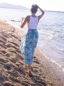 Wrap Maxi Skirt in Turquoise Floral