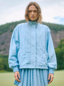 Juno Jacket in Blue Polka Dot