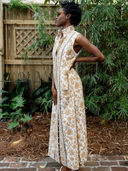 Sleeveless Marrakech Kaftan in Chino/Navy Vintage Lily