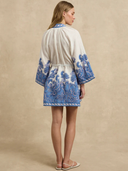 Lumi Dress in Brocade Azul
