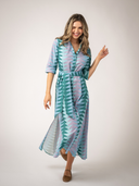 The Eloise Dress | Periwinkle Bagru Triangle