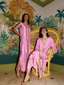 Sleeveless Marrakech Kaftan in Bubble/Gold Embroidery