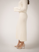 The Pointelle Sweater + Winter Skirt Set in Ivory