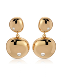 Polished Double Pebble Drop Earrings