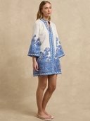 Lumi Dress in Brocade Azul