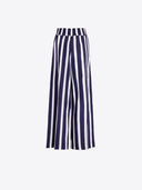 Navy Striped Pleated Pants