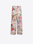 Wide Leg Linen Floral Pants