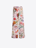Wide Leg Linen Floral Pants