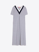 Navy Striped Long Dress