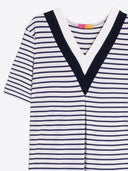 Navy Striped Long Dress