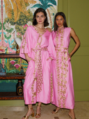 Sleeveless Marrakech Kaftan in Bubble/Gold Embroidery